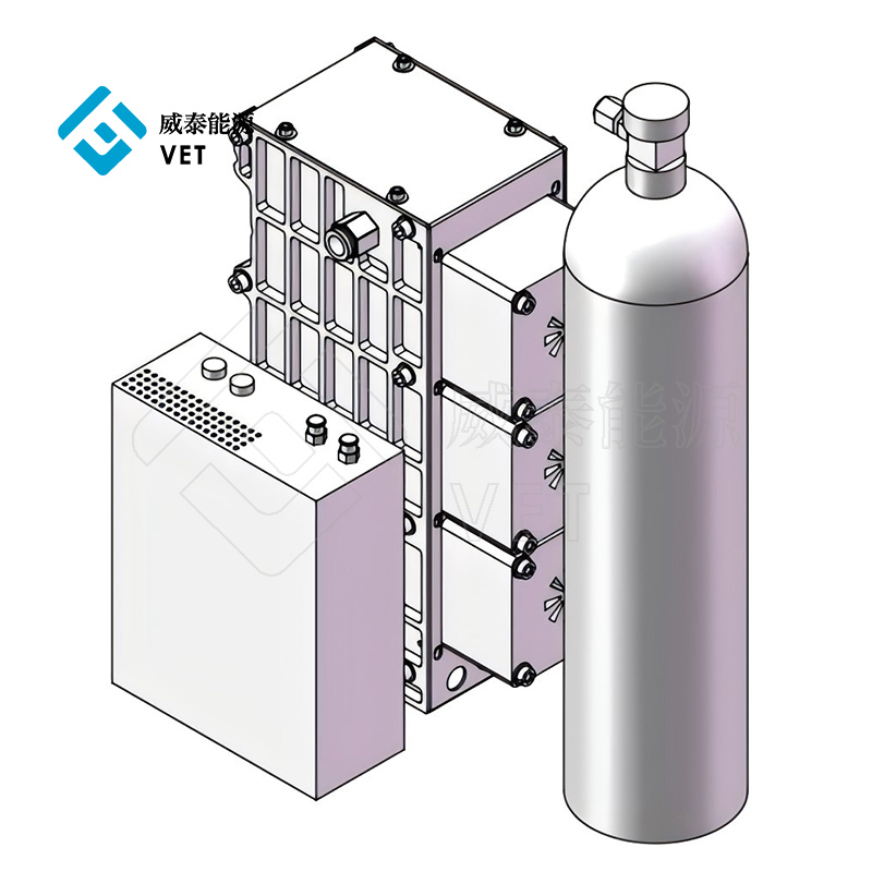 Kompakt hydrogenbrenselcelle kraftproduksjonssystem